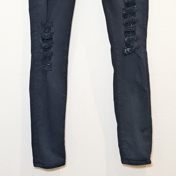 Frame Le Skinny de Jeanne Skinny Mid Rise Jeans Black - Picture 6 of 14